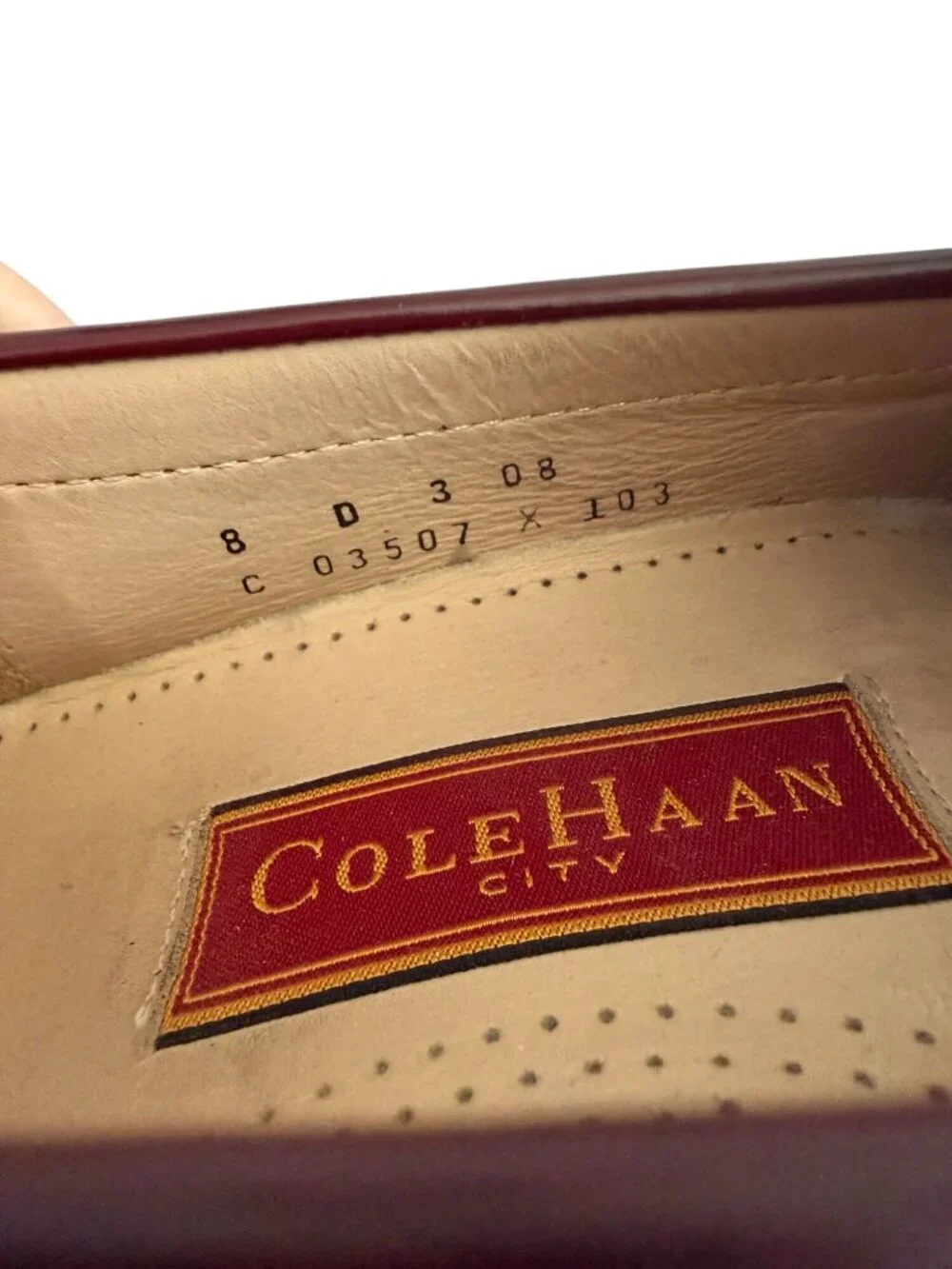COLE HAAN City Men’s Vintage Brown Burgundy Leather Tassle Loafers Dress Shoes S